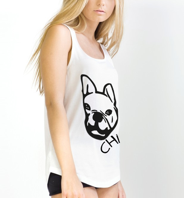 Camiseta de tirantes de chica en color blanco, con el modelo "Chini".